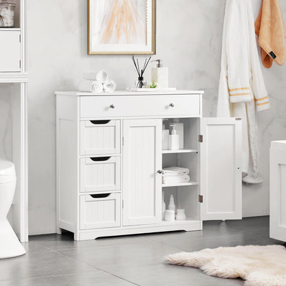 Yaheetech Badschrank mit 4 Schubladen und Fach - Weiss