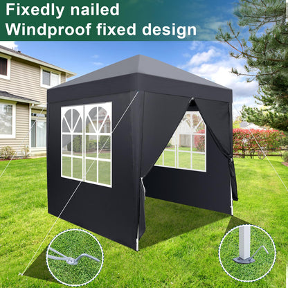 LEADZM Faltpavillon 2x2 m, Pop-up, wasserdicht, 4 Seitenteile
