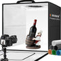 DUCLUS Fotobox 50x50cm – Faltbares Produktfotostudio 216 LED. Schwarze, kubische Fotobox mit 216 LEDs zur Produktausleuchtung.