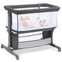 Growaystory Beistellbett Bassinet Baby Zustellbett – Dunkelgrau. Rechteckiges Babybett am Elternbett für sicheren Babyschlaf.