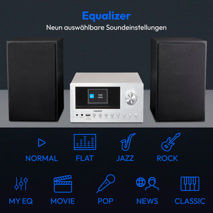 MEDION P85003 Micro Audio System Kompaktanlage - Silber
