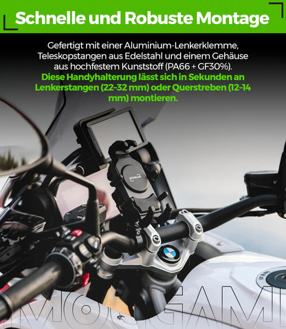 MOGGAM Trail Lock Motorrad-Handyhalterung mit Antivibration