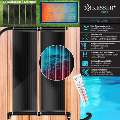 KESSER Solarkollektor Poolheizung 500 x 70 cm für Pools bis 20.000 L