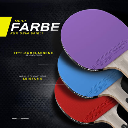 PRO-SPIN Tischtennisschläger Carbon ITTF, 2er-Pack, Blau/Lila