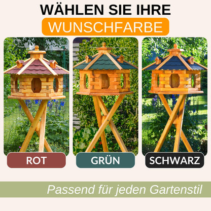 Deko-Shop-Hannusch Vogelhaus mit Futtersilo, Grösse L, schwarz