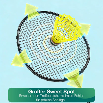AboveGenius Badmintonschläger 6er Set AG-6BR mit 6 Nylon-Federbällen