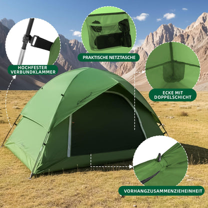 Clostnature Kuppelzelt für 2 Personen, wasserdichtes Campingzelt