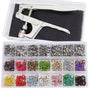 RERI Druckknopf Set mit Zange, 280 Sets, 14 Farben, Ø 9,5 mm – Metall-Druckknöpfe mit Befestigungszange und Adapter