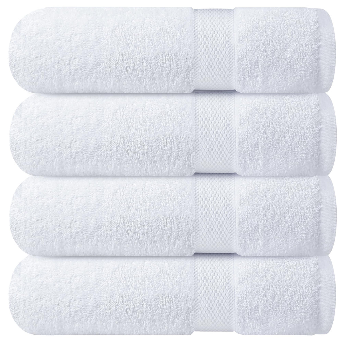Infinitee Xclusives Badetücher 4er-Set aus Baumwolle 70 x 140 cm weiss, flauschige Textur