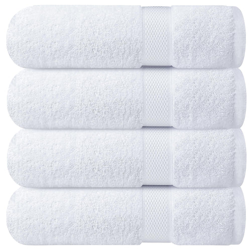 Infinitee Xclusives Badetücher 4er-Set aus Baumwolle 70 x 140 cm weiss, flauschige Textur