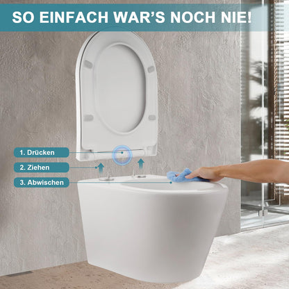 MEEJEE WC-Sitz D-Form mit Absenkautomatik, Duroplast, weiss
