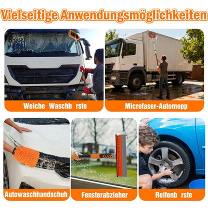 LAANPOLE Autowaschbürste Set mit Teleskopstiel 3,6 m, 5-teilig