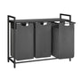 VASAGLE BLH301G01 Wäschekorb 3 Fächer mit Ablage - Grau 3x40L. Grauer Wäschekorb zur Wäschesortierung und Ablage von Artikeln.