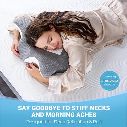 Elviros Nackenstützkissen Memory Foam Seitenschläferkissen, grau