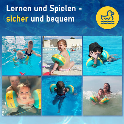 Kraulquappen Schwimmflügel für Babys und Kleinkinder, Gelb-Grün