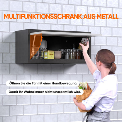 SUPEER Hängeschrank Werkzeugschrank Metall Klapptür - 35x66x30 cm