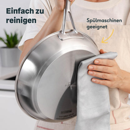 SILBERTHAL Induktions-Bratpfanne 24cm - Edelstahl Antihaft