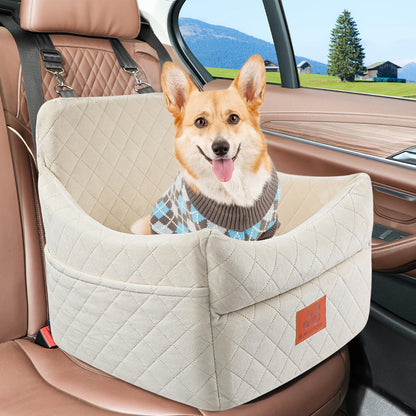 GL GLENSLAVE Hundeautositz für kleine & mittlere Hunde, weiss