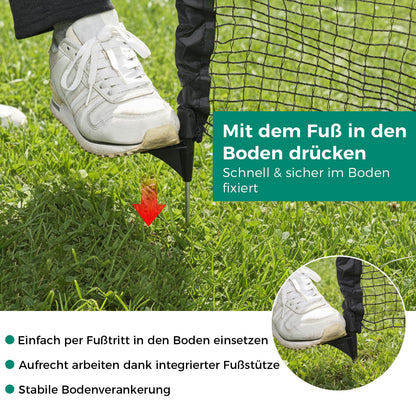 Signstek Begrenzungszaun 15 m, mobiler Steckzaun 90 cm hoch, schwarz