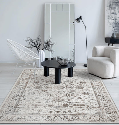 the carpet Mila Kurzflor Teppich mit 3D-Effekt, Creme, 160 x 230 cm
