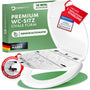 DomuSPA WC-Sitz mit Absenkautomatik, antibakteriell, Quick-Release, ovaler Toilettendeckel aus Urea-Duroplast in Weiss
