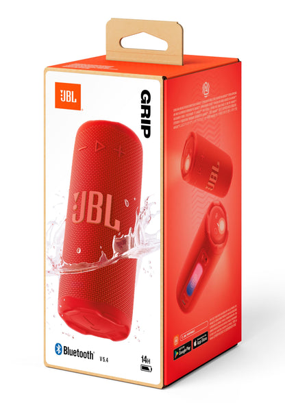 JBL Grip Bluetooth Lautsprecher, AI Sound Boost, IP68, Rot