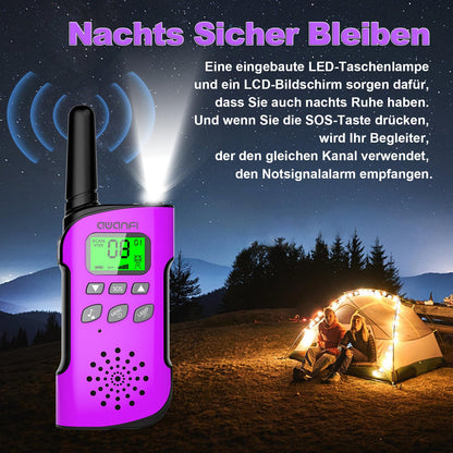 AWANFI Walkie Talkie Kinder 4er Set mit VOX und Taschenlampe