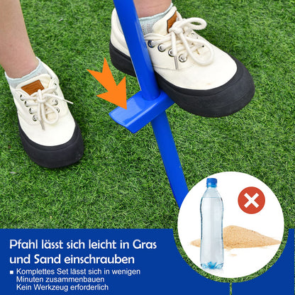 COSTWAY Tetherball Set, höhenverstellbar, mit Ball und 2 Schlägern