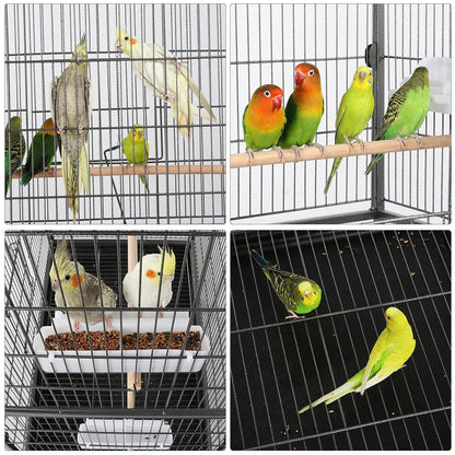 Yaheetech Vogelvoliere mit Rollen & Schmutzwanne - 52x79x132 cm