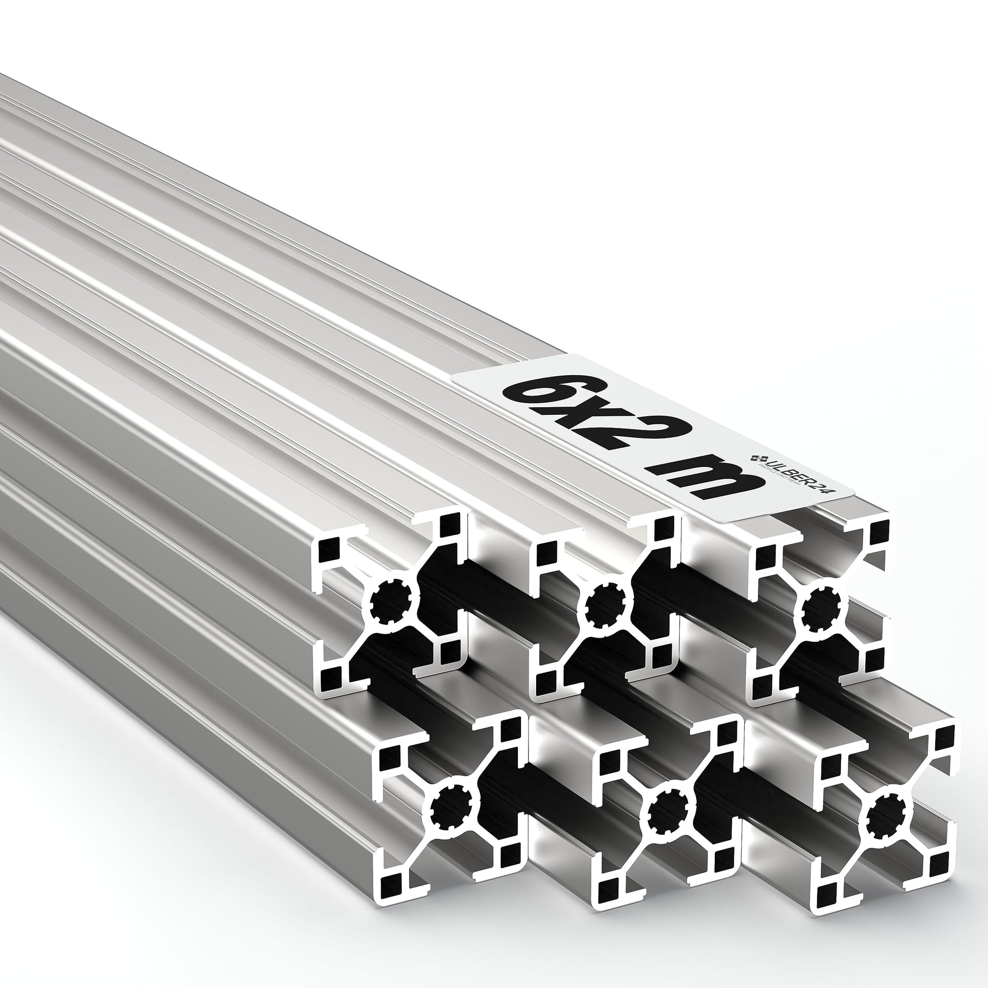 Ulber24 Aluprofil 30x30 Nut8 Typ-B - 12m Set: Silbernes 30x30 Strangpressprofil Nut8 für stabile Konstruktionen im Maschinenbau.