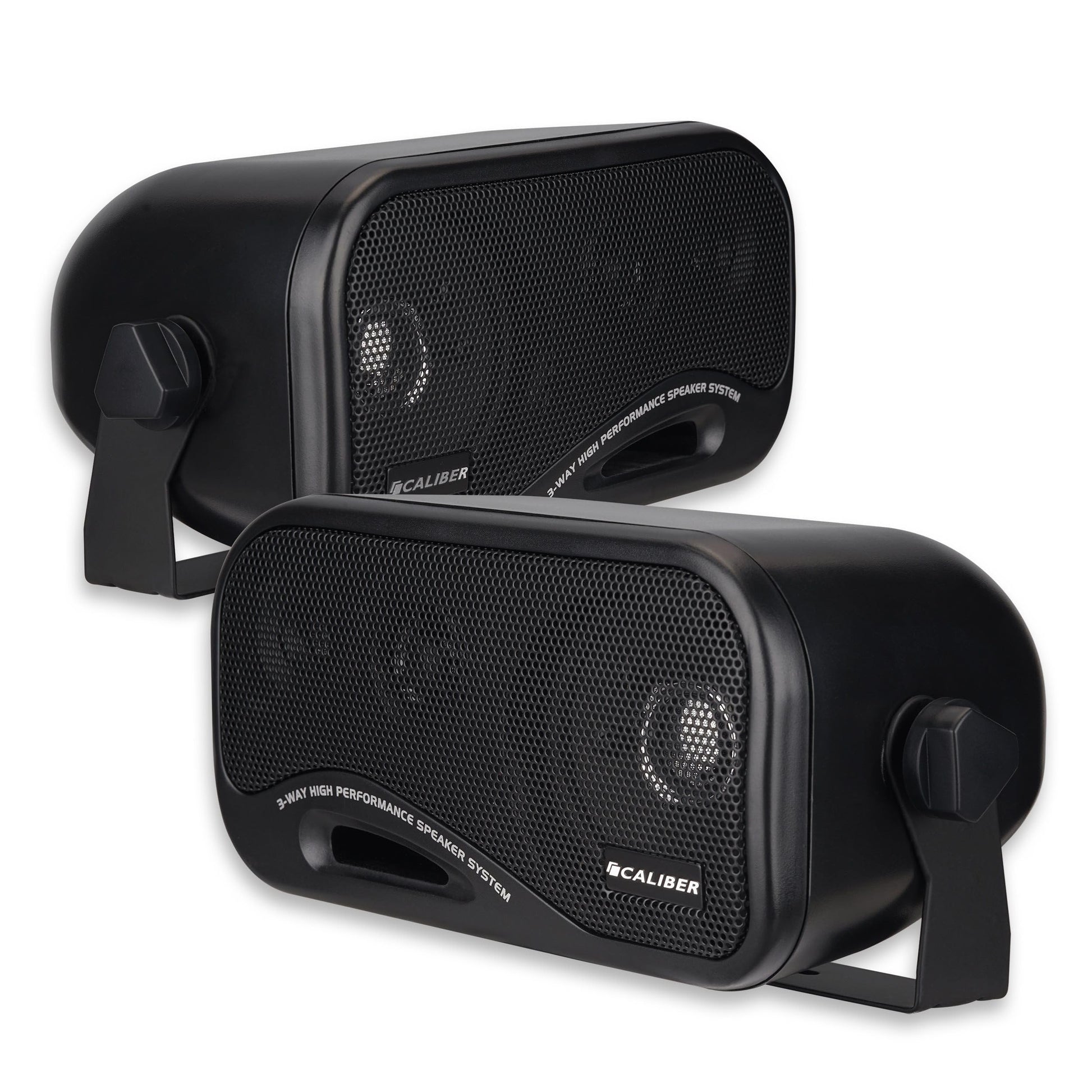Caliber Koaxial Lautsprecher 3-Wege Auto - 120W 2er Set Schwarz. Runde, schwarze 3-Wege-Koaxiallautsprecher für verbesserte Audio-Wiedergabe im Auto.