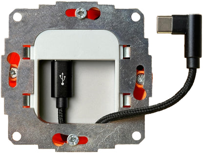 USB-Unterputz Netzteil 20W – Ladegerät für Tablets & USB-Geräte. Weißes Wand-Netzteil. Lädt Tablets/USB-Geräte (20W).
