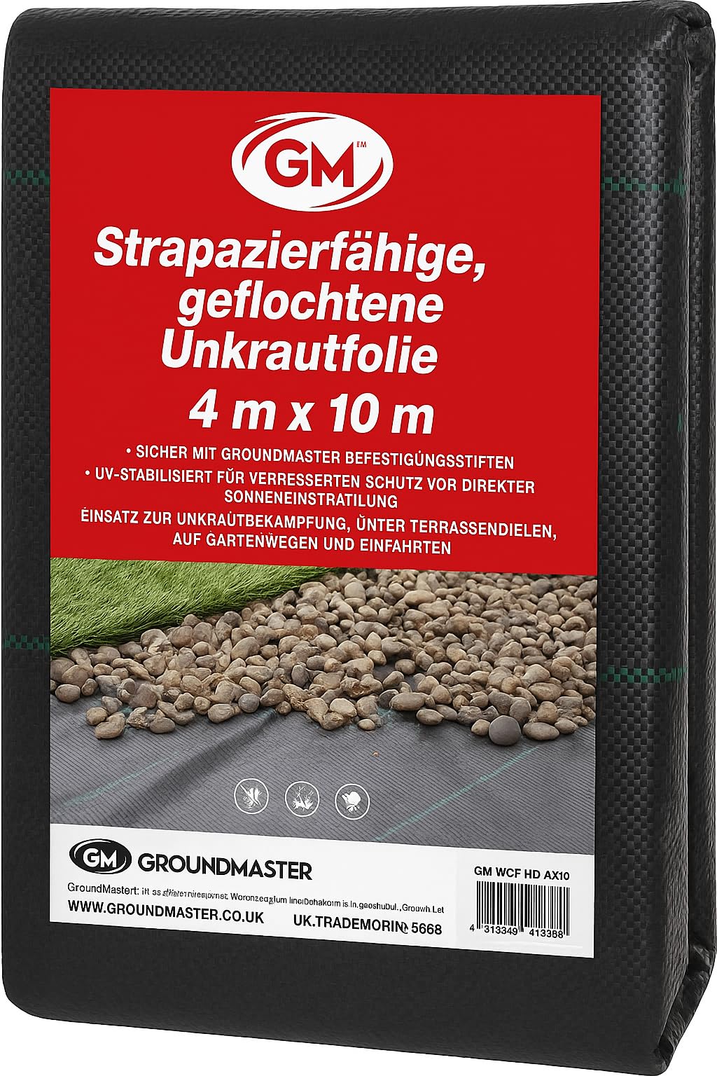 GroundMaster Unkrautvlies 100 g/m², 4 x 10 m, wasserdurchlässig