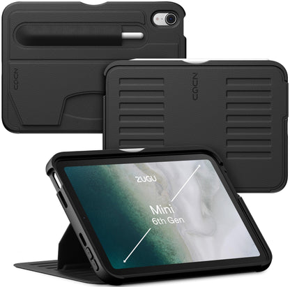 ZUGU CASE iPad mini 7/6 Schutzhülle Ultradünn Magnetisch - Schwarz. Schwarze, ultradünne Hülle für magnetischen Schutz.