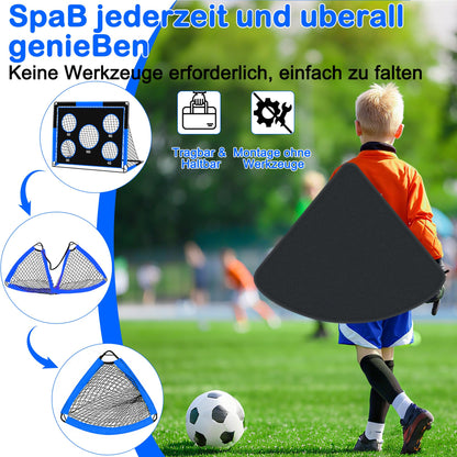 Gofady 2-in-1 Fussballtor für Kinder, 150 x 120 cm, 5 Zielbereiche