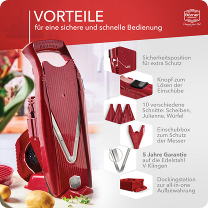Börner V5 Gemüsehobel Profi Set - Verstellbarer V-Hobel