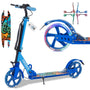 Arebos Cityroller Tretroller Blau – LED Räder klappbar. Blauer Roller mit leuchtenden LED-Rädern. Faltbar für urbane Fortbewegung.