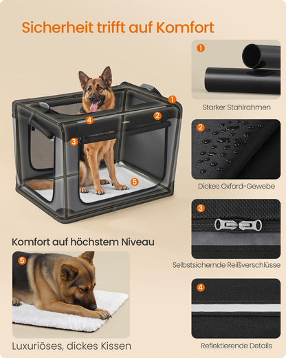 Feandrea Hundebox faltbar, Transportbox für grosse Hunde, 106,7 cm