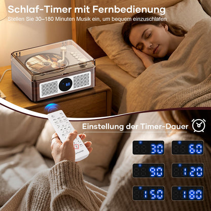 Lehwey Retro CD-Player mit Bluetooth, UKW-Radio und Lautsprecher