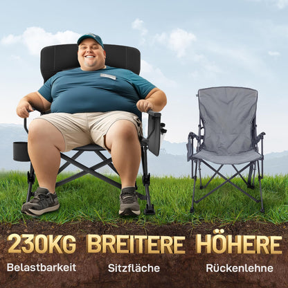 EVER ADVANCED Campingstuhl faltbar, XL Klappstuhl bis 230 kg