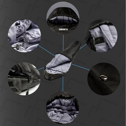 EXPLORER® Comfort XL Mumienschlafsack Winter -23°C Schwarz