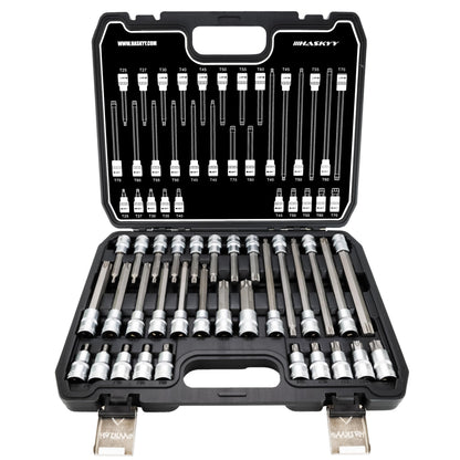 HASKYY Torx Steckschlüsselsatz 32-teilig T25-T80 im Werkzeugkoffer