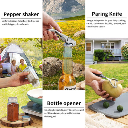 Berglander Camping-Kochutensilien-Set mit Besteck, Tellern und Tassen