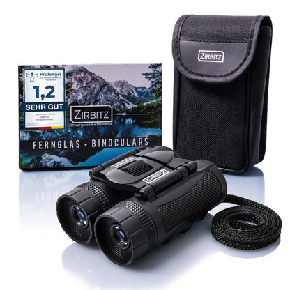 ZIRBITZ® HD Fernglas 8x25: Kompaktes, schwarzes Prisma zur Beobachtung weit entfernter Objekte; ideal für unterwegs.