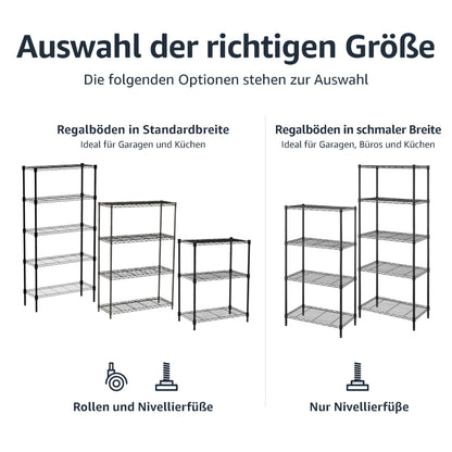 Amazon Basics Aufbewahrungseinheit Schwerlastregal 5 Böden Schwarz
