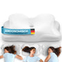 Glückstoff Ergonomisches Nackenkissen aus Memory Foam, Allrounder – weiss, ergonomische Form