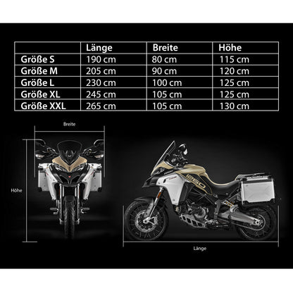 VELMIA Motorradabdeckung Extrem Hitzebeständig – Outdoor, Alle Jahreszeiten
