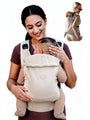 Grownsy Babytrage mit Kopfstütze, ergonomisch, 3-20 kg, Cremeweiss, Schnellverschluss-Schnalle und gepolsterte Gurte