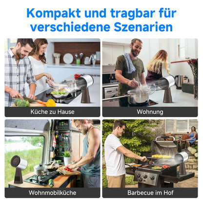 AMZCHEF Mobile Dunstabzugshaube AH003-SG, tragbar, 3 Stufen, Braun