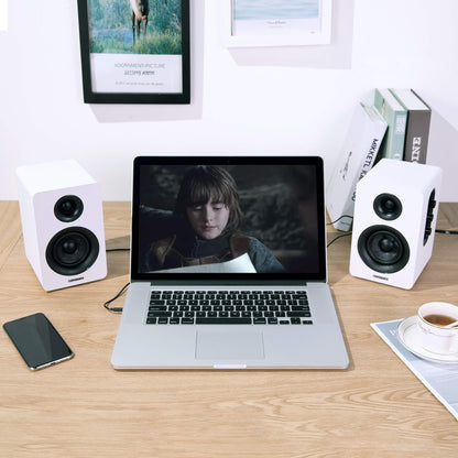 Sanyun SW208 Aktive Bluetooth Regallautsprecher – Weiss